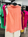 Split Neck Collared Tank