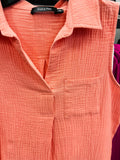 Split Neck Collared Tank