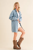 Oversized rhinestone studded denim jacket