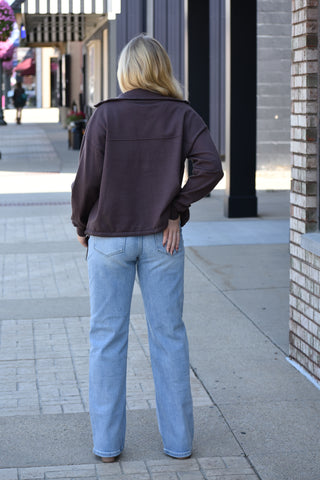 Sutton Mock Neck Drawstring Full-Zip Sweater Jacket