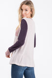 Plum color block top 