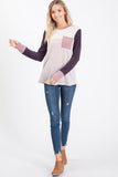 Plum color block top 
