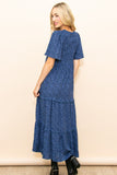 Blue floral maxi dress (back)