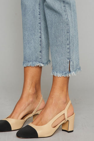 High rise straight leg jeans