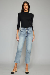 High rise straight leg jeans