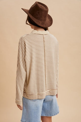 Trinity Striped Polo Top
