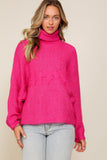 Fuchsia turtleneck sweater