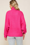 Fuchsia turtleneck sweater