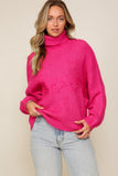 Fuchsia turtleneck sweater