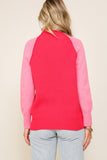 Red/pink two tone sweater