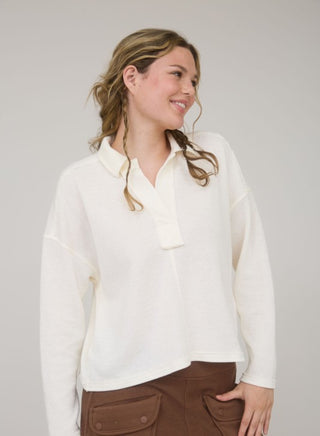 Valeria Textured Knit Polo - urbanity online and boutique
