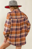 Vintage striped warm oversized shacket (back)