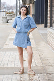 Valerie Short Sleeve Denim Top