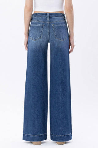 Moonstone High-Rise Seamed Wide Leg Trouser Jeans