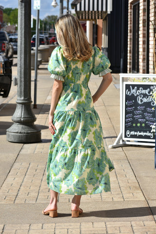 Zuri Tiered Floral Midi Dress