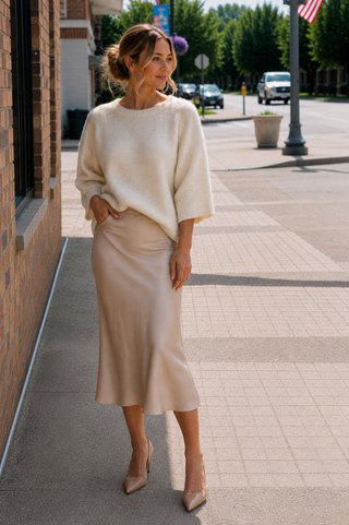 Cloud-Soft Half-Sleeve Fuzzy Knit Sweater