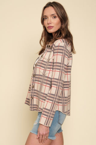Faith Check Pattered Sweater Jacket