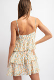 Spaghetti strap floral tiered dress (tangerine-back)