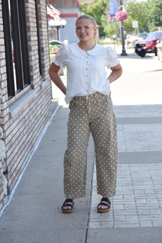 Cocoa & Cream Polka Dot High-Stretch Slim-Fit Jeans