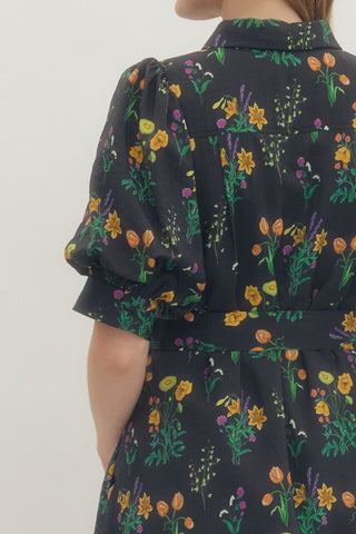 Hailey Floral Print Midi Dress - urbanity online and boutique