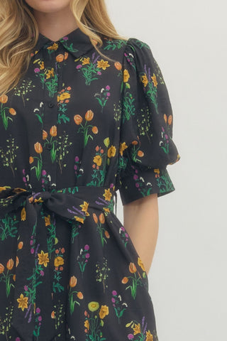 Hailey Floral Print Midi Dress - urbanity online and boutique