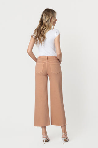 Cinnamon Spice High-Rise Cropped Wide Leg Jeans