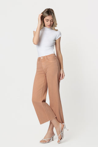 Cinnamon Spice High-Rise Cropped Wide Leg Jeans