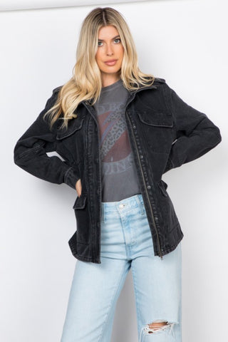 Selervo Washed Denim Utility Jacket - urbanity online and boutique