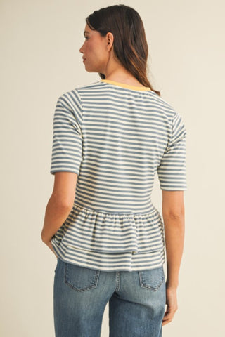 Sarah Striped Ruffle Top - urbanity online and boutique