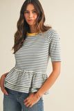 Sarah Striped Ruffle Top - urbanity online and boutique