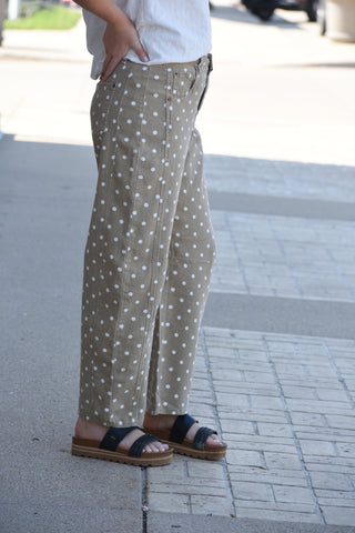 Cocoa & Cream Polka Dot High-Stretch Slim-Fit Jeans