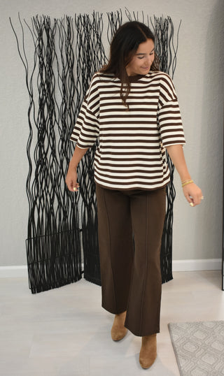 Sienna High-Rise Seam Detail Wide Leg Jeans