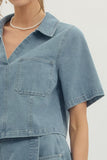Valerie Short Sleeve Denim Top
