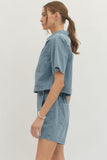 Valerie Short Sleeve Denim Top