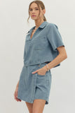 Valerie Short Sleeve Denim Top