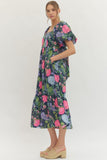 Vivan Floral Print Midi Dress