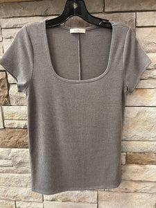 Baby Rib Square Neck Top