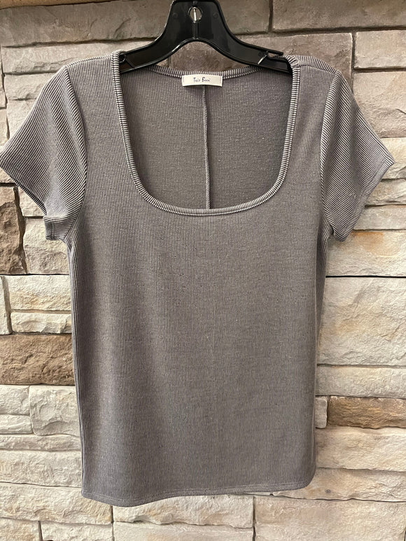Baby Rib Square Neck Top