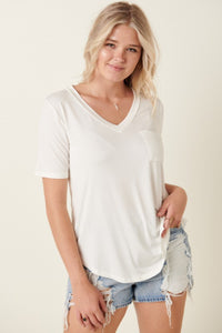 Basic V-Neck Pocket Tee