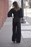 Black Satin Dressy Jumpsuit
