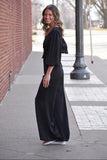 Black Satin Dressy Jumpsuit