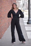 Black Satin Dressy Jumpsuit