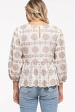 Bosie Embroidered Baby Doll Top