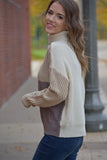 Brianna Color Block Turtle Neck Sweater