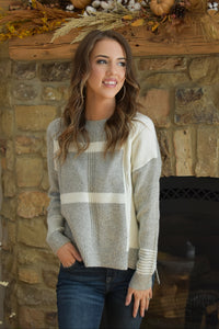 Carly Color Block Pullover Sweater