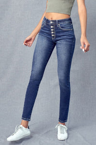 Chicago High Rise Button Down Skinny Jeans