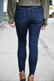 Dark Night Super High Rise Button Jeans