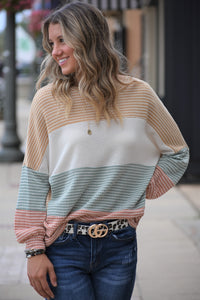 Carrie Knit Color Block Top