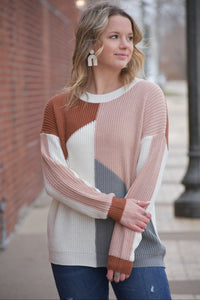 Dallas  Color Block Pullover Sweater