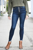 Dark Night Super High Rise Button Jeans